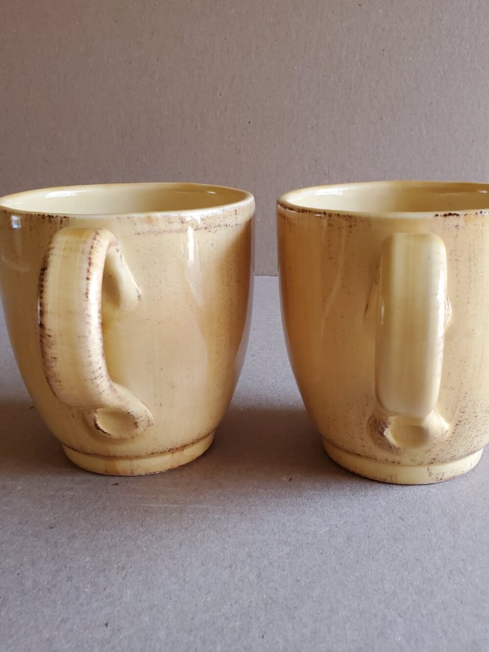 Pier 1 Toscana Gold Mugs Handpainted Earthenware Cups Italy Set of 2 Large - Picture 4 of 11
